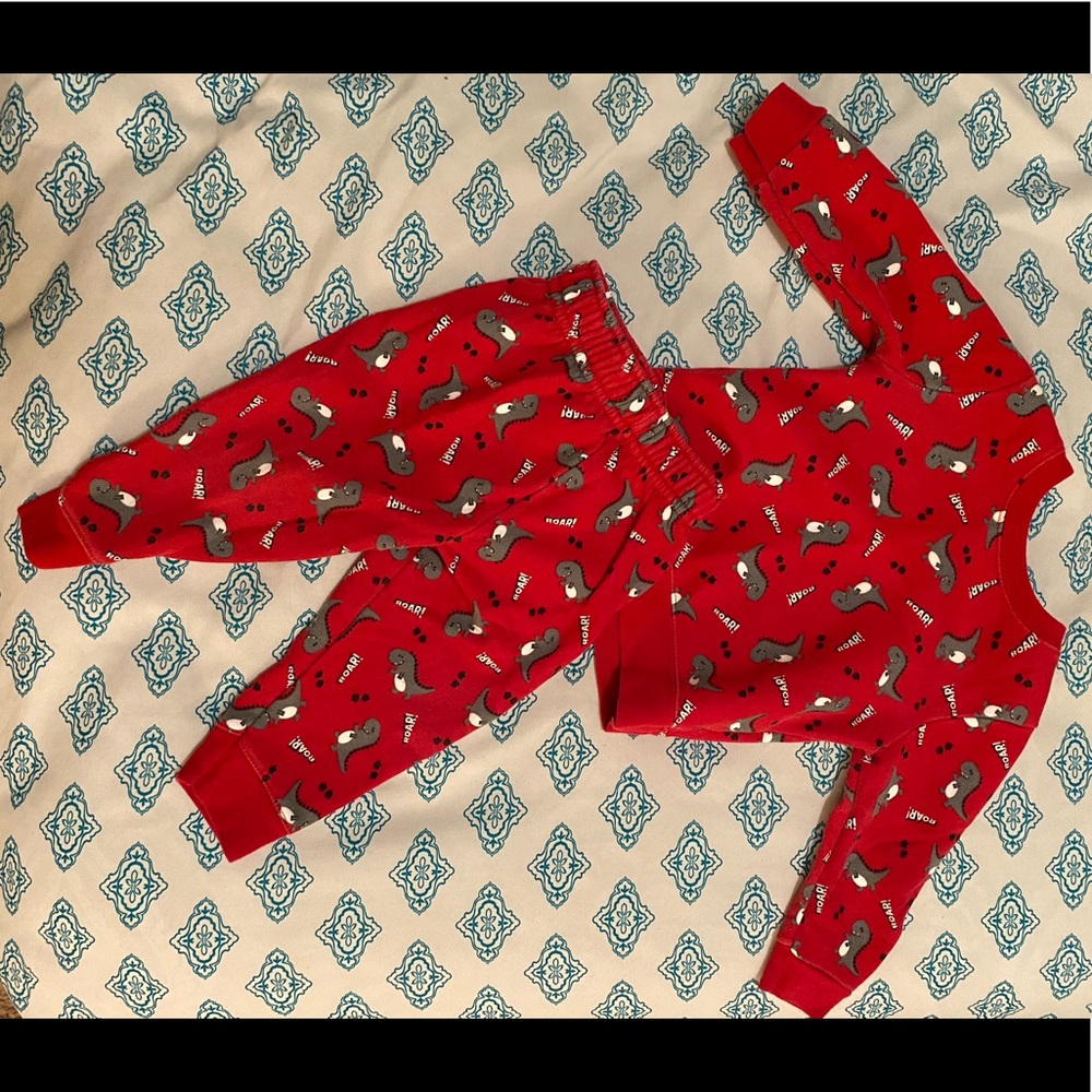 Red Dinosaur Roar Design PJs/Sweats Set